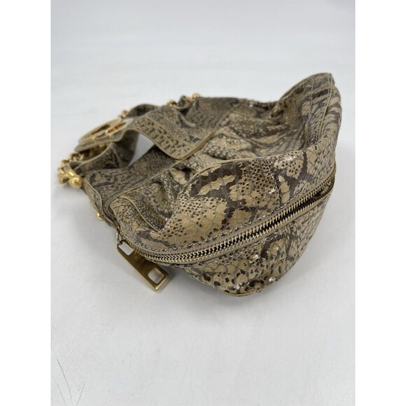 Steven By Steve Madden Faux Python Shoulder Purse‎ Gold Hardware Chain Strap - Picture 8 of 15